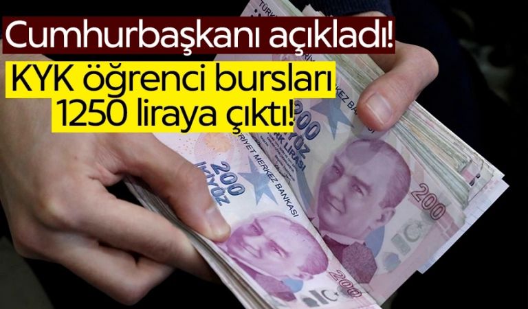 Cumhurbaşkanı açıkladı! KYK öğrenci bursları 1250 liraya çıktı!