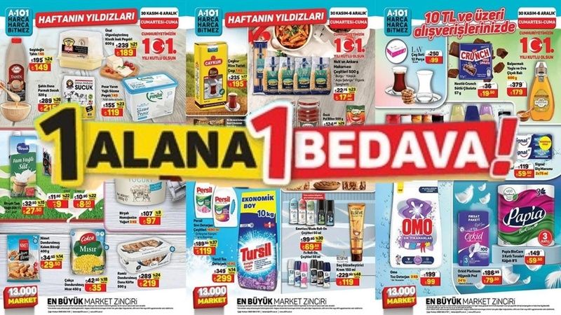 A101’de 1 Alana 1 Bedava Kampanyası Başladı!